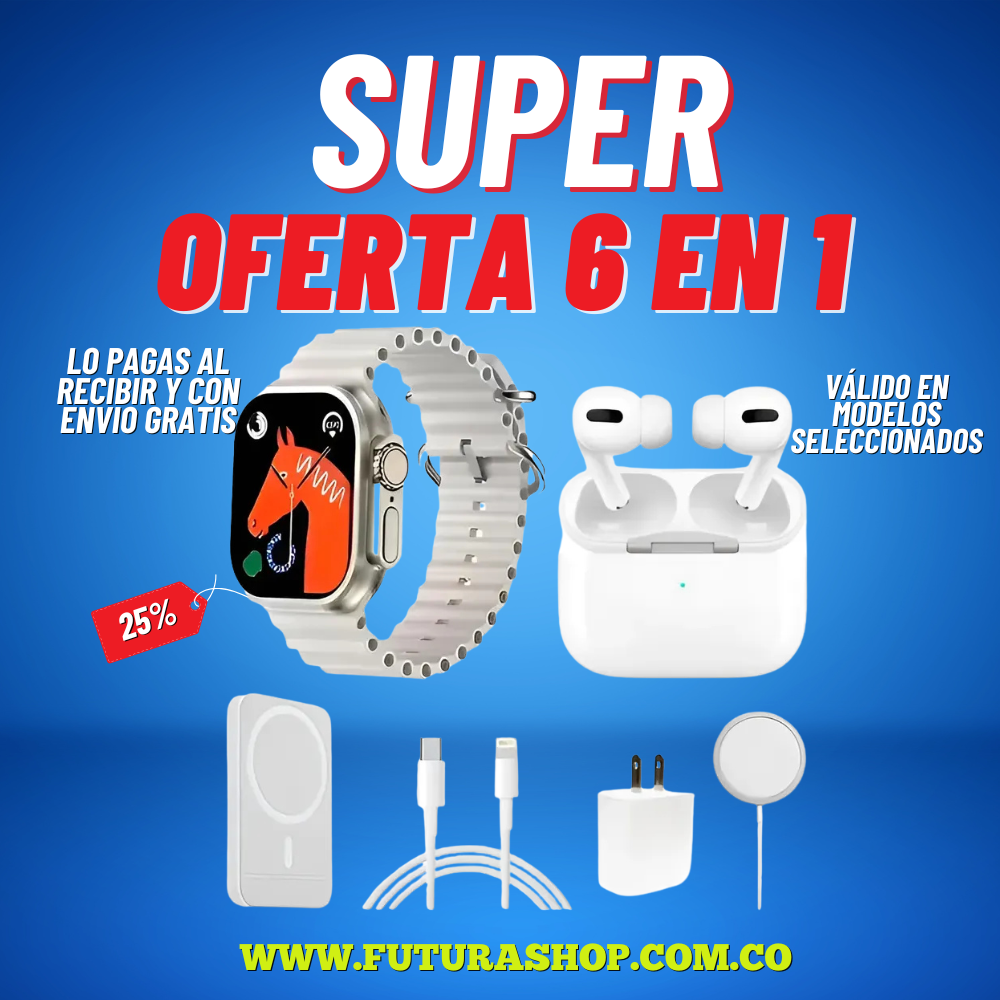 RELOJ X8 EN COMBO 6 EN 1