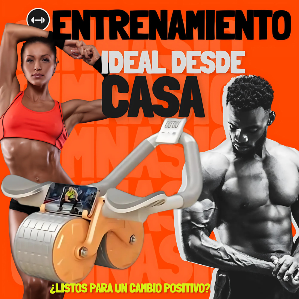 RUEDA ABDOMINAL CON SOPORTES, TAPETE Y TEMPORIZADOR