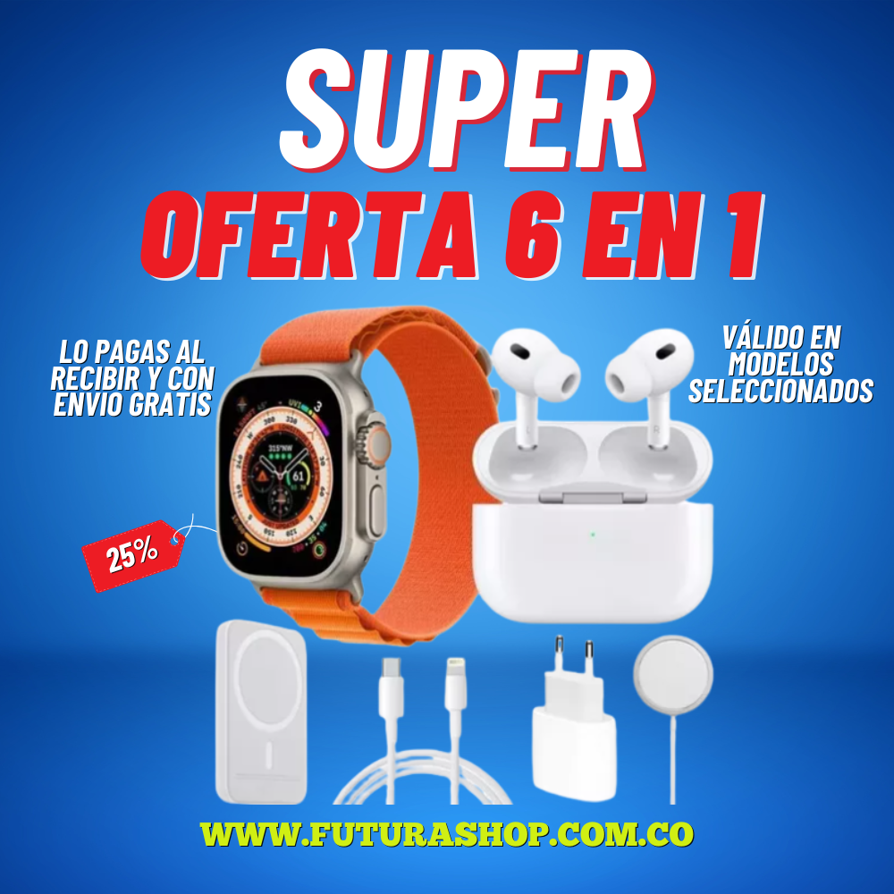 RELOJ X8 EN COMBO 6 EN 1