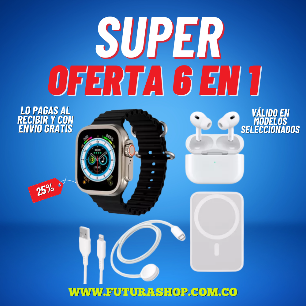 RELOJ X8 EN COMBO 6 EN 1